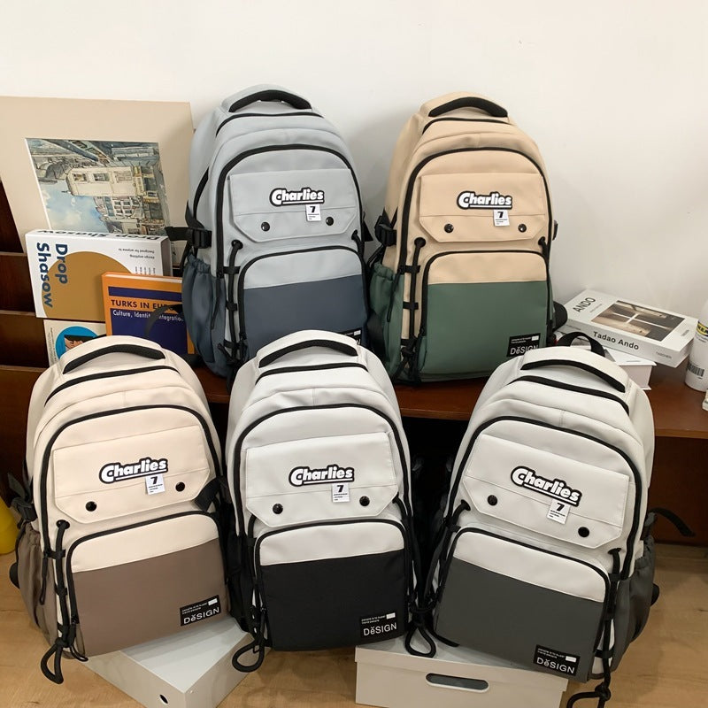 large nylon contrast backpack, view 2 - MRSLM