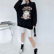 women's retro washed round neck sweater, view 3 - MRSLM