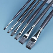 6-piece flat head nylon paint brush set - MRSLM