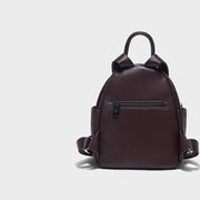 Deep coffee leather backpack for women, view 9 - MRSLM