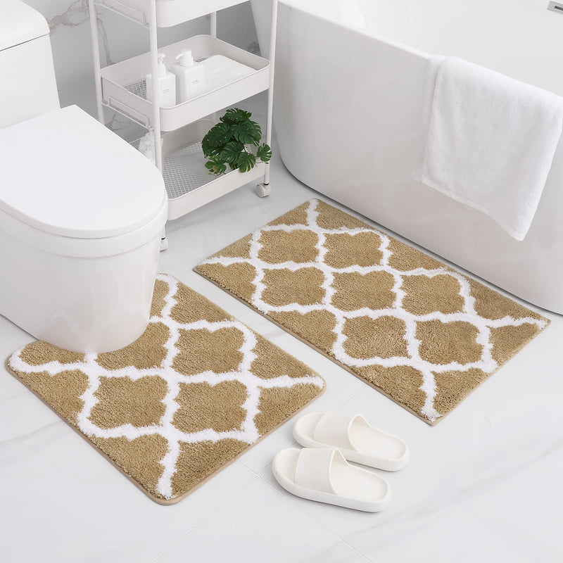 Ultra soft shaggy bath mat set, view 5 - MRSLM