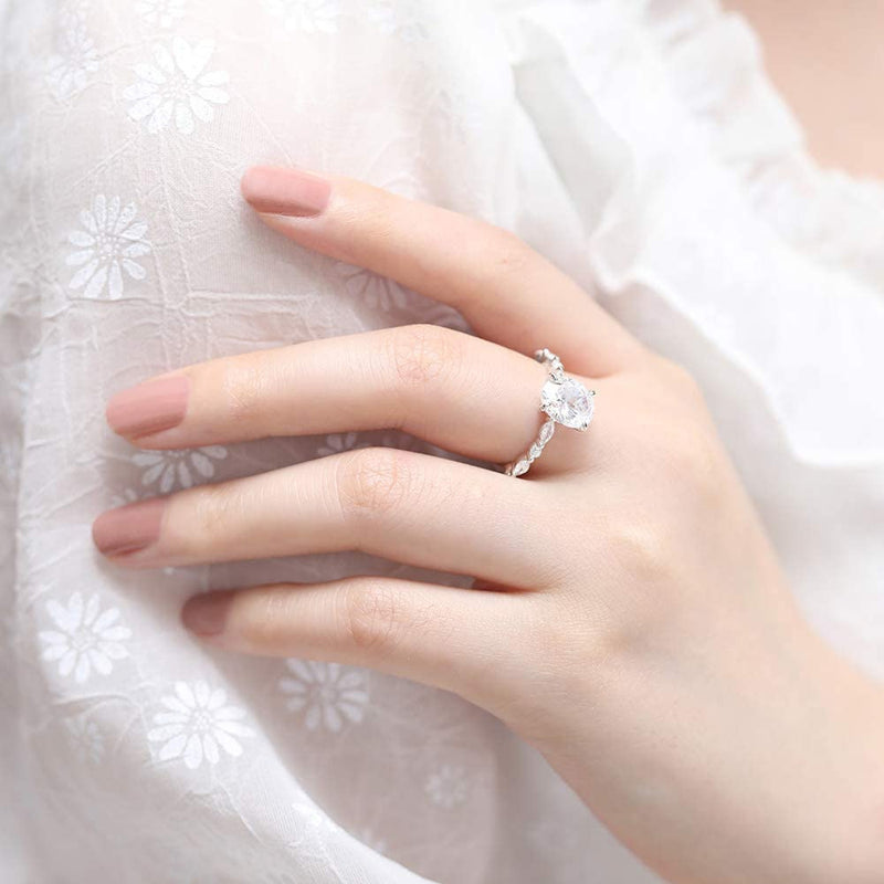 S925 silver four claw zircon ring - MRSLM