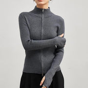 stand collar zip cardigan - MRSLM