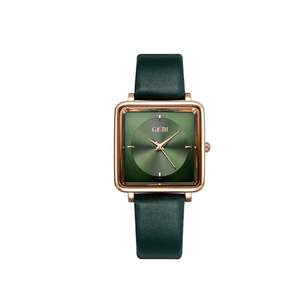 women's square dial leather strap watch, view 8 - MRSLM