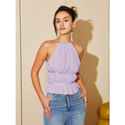 ruffle hem halter top, view 7 - MRSLM