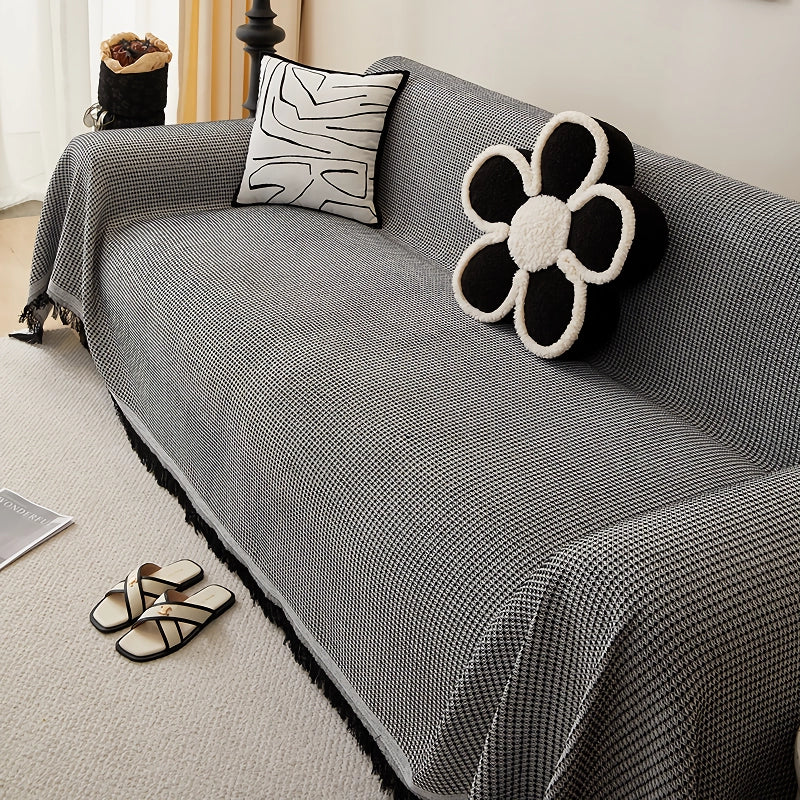 Woven cotton sofa cover blanket, view 4 - MRSLM