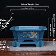 rectangular ceramic flower pot, view 5 - MRSLM