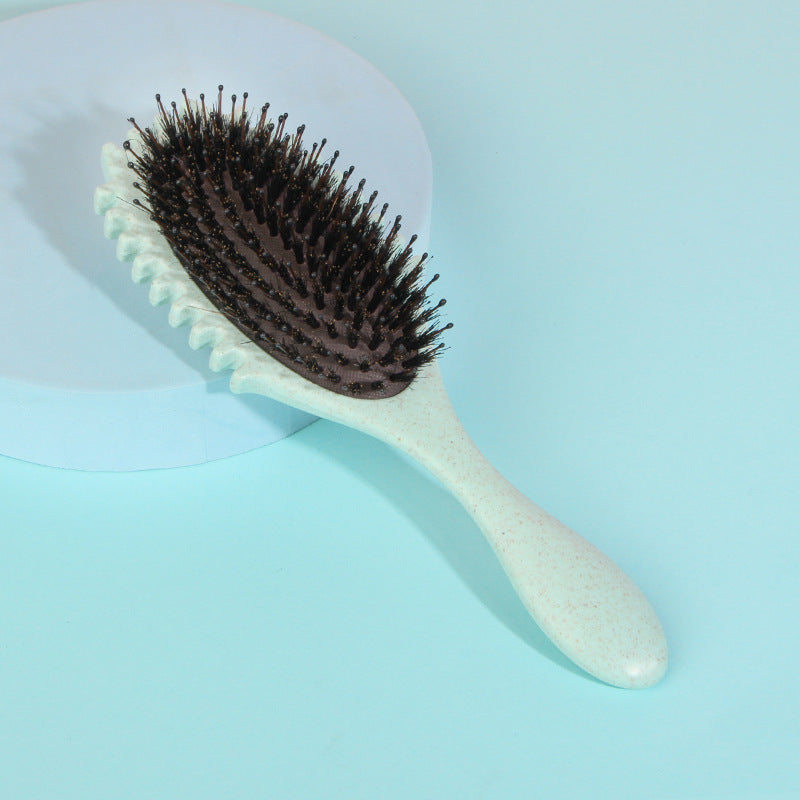 boar bristle curl defining detangling hair brush, view 3 - MRSLM
