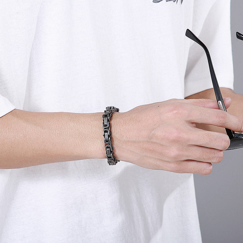 welded woven titanium steel bracelet, view 2 - MRSLM