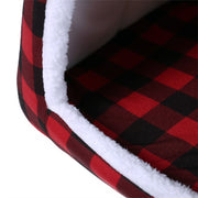 cozy plaid pet tent bed, view 6 - MRSLM