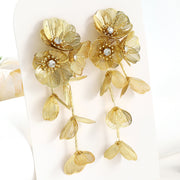 Rhinestone flower tassel earrings, view 8 - MRSLM