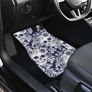 skull floral car floor mats - MRSLM