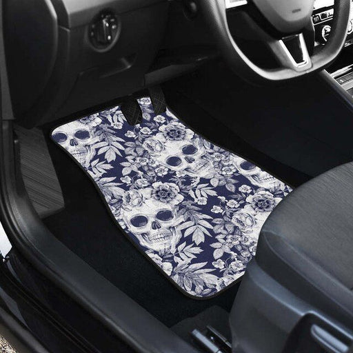 skull floral car floor mats - MRSLM
