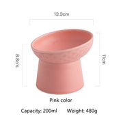 elevated ceramic pet bowl, view 2 - MRSLM