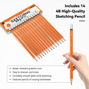 14-pack sketching pencil set, view 8 - MRSLM