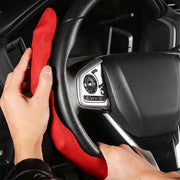 textured suede steering wheel cover, view 8 - MRSLM