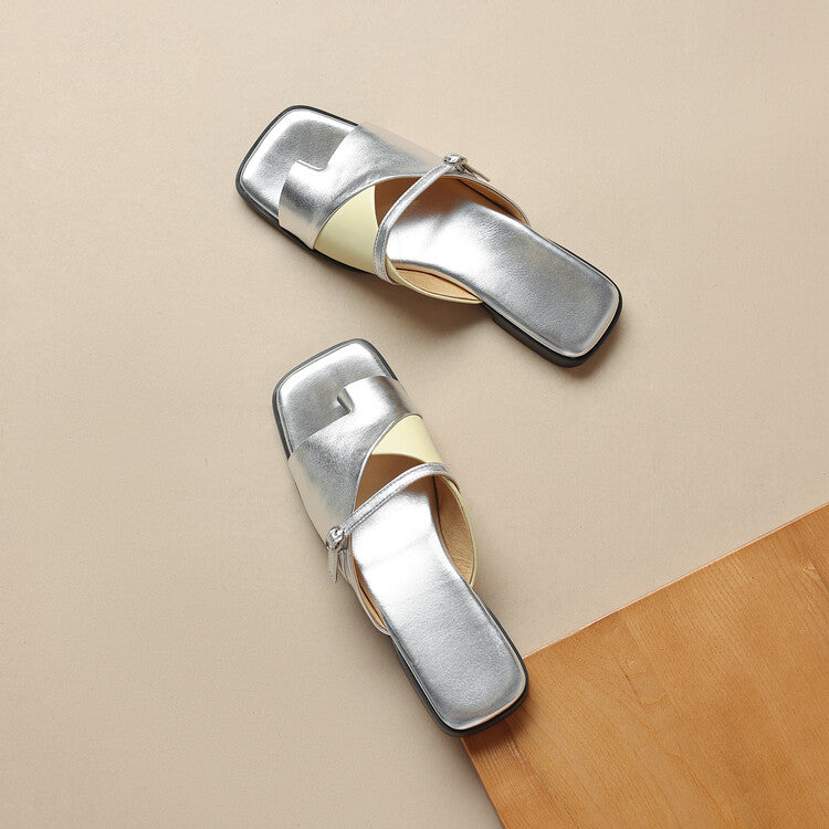 women's leather summer slippers, view 25 - MRSLM