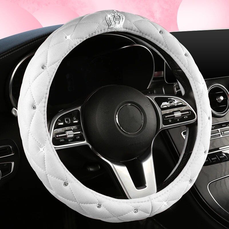 suede steering wheel cover, view 3 - MRSLM
