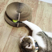 cat scratch board toy with bell, view 6 - MRSLM