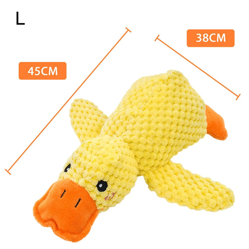 duck shape quacking dog toy, view 2 - MRSLM