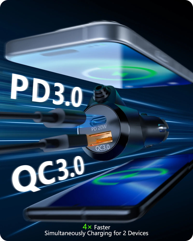 bluetooth 5.3 fm transmitter with pd20w car charger, view 4 - MRSLM