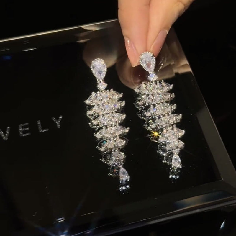 zircon Christmas tree earrings, view 5 - MRSLM