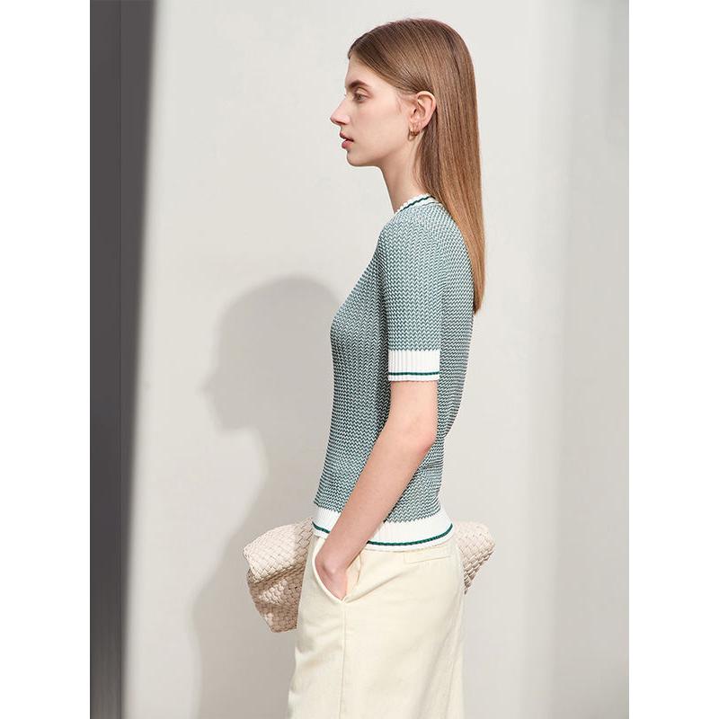jacquard knit top, view 6 - MRSLM