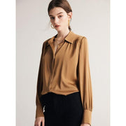 Long sleeve silk blouse for women, view 20 - MRSLM