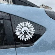 sunflower and dog paw vinyl decal, view 2 - MRSLM
