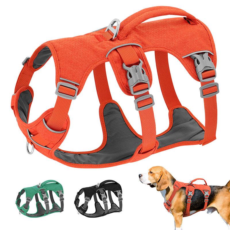 reflective nylon dog harness with handle, view 5 - MRSLM