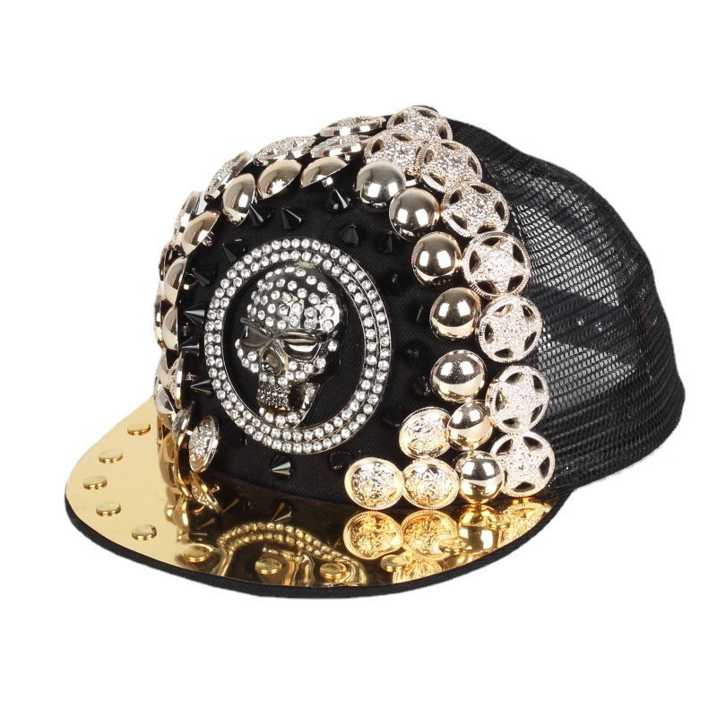 skull leopard head rivet baseball cap, view 2 - MRSLM