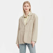 elegant khaki blazer for women, view 5 - MRSLM