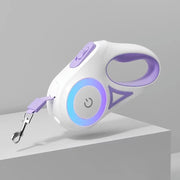 luminous retractable nylon pet leash, view 3 - MRSLM
