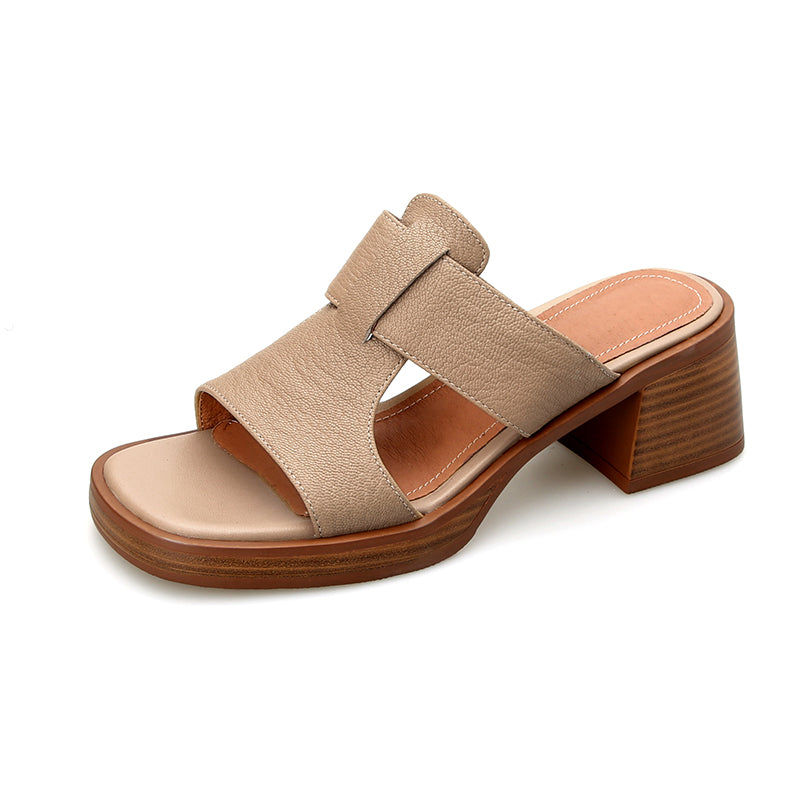 peep toe leather high heel sandals, view 3 - MRSLM
