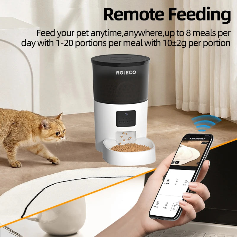 smart automatic cat feeder with camera, view 7 - MRSLM