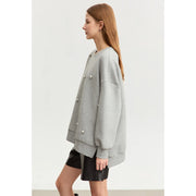 women's oversized crew neck sweatshirt, view 9 - MRSLM