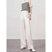 high waist wide leg white denim pants, view 5 - MRSLM