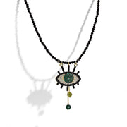 crystal eye pendant necklace, view 2 - MRSLM