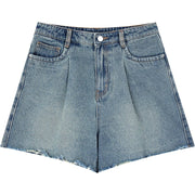 high waist denim shorts, view 2 - MRSLM
