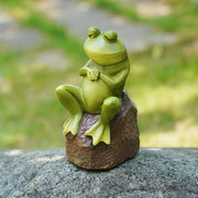 Charming resin thinking frog figurine, view 2 - MRSLM