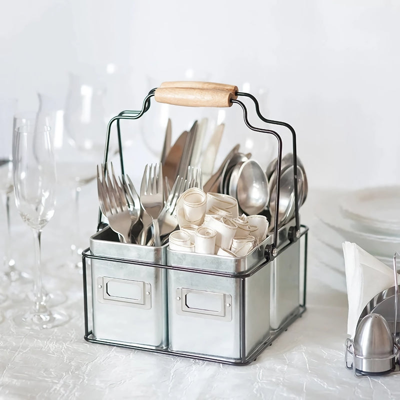 wire basket caddy with zinc boxes, view 3 - MRSLM