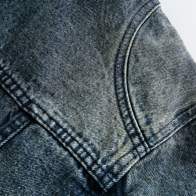 men's embroidered denim jacket, view 9 - MRSLM