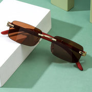 retro wooden frame sunglasses - MRSLM