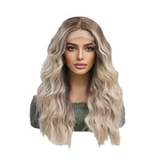 long straight gradient gold wig, view 2 - MRSLM