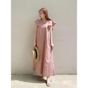 Ruffle sleeve loose long dress, view 3 - MRSLM