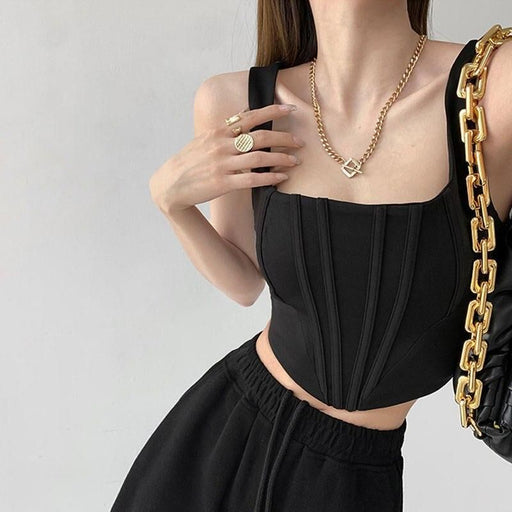 square neck backless crop top - MRSLM