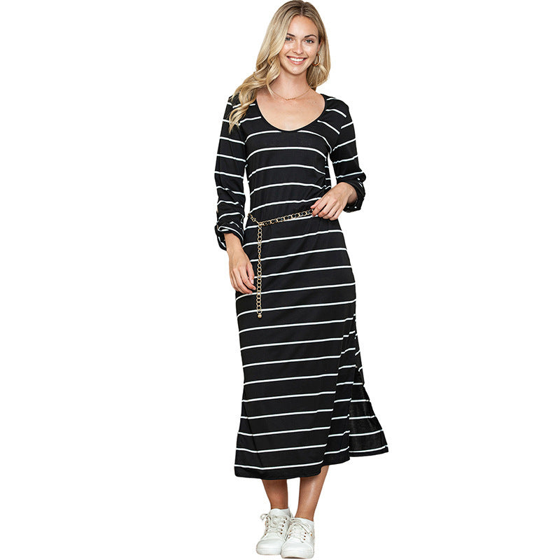 Striped pullover dress, view 6 - MRSLM