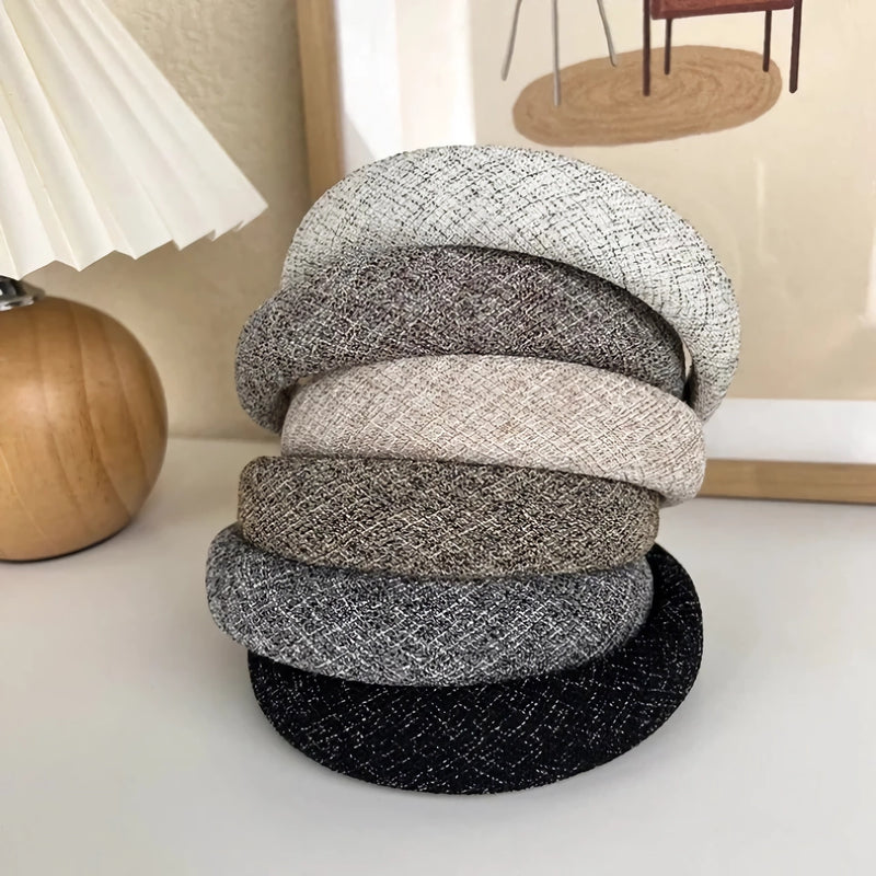 elegant retro plaid wide hairband, view 8 - MRSLM