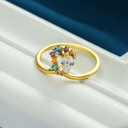 drop-shaped colorful zircon ring, view 3 - MRSLM