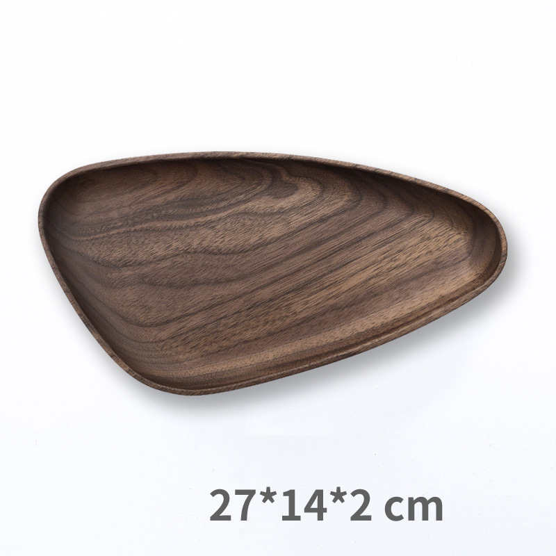 black walnut wooden serving plate, view 5 - MRSLM